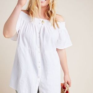 NWT Anthropologie Lucille Off the Shoulder Shirt
